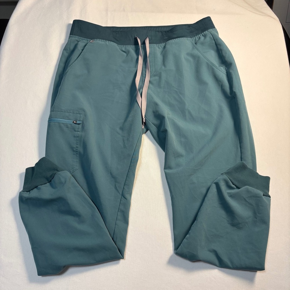FIGS, Zamora Jogger Scrub Pants, L, Teal, Technical Collection FIONx, MSRP $48